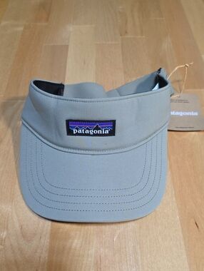 Patagonia Visor in Light Taupe with Multicolor Logo